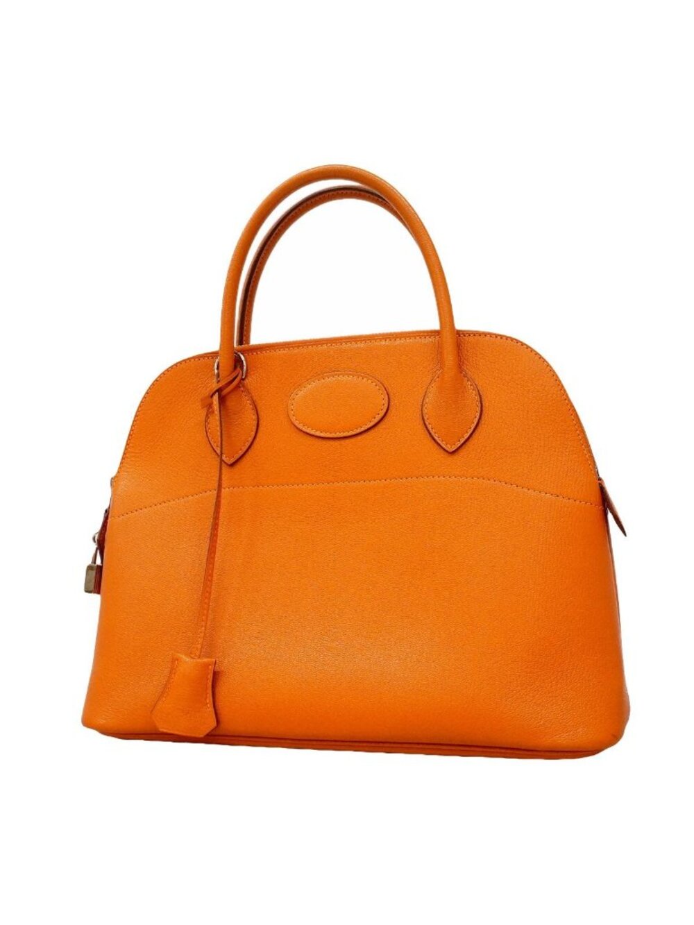 Hermes Handbag Bolide 31 Chevre Orange Silver